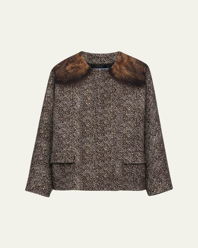 Printed Drill Caban Jacket